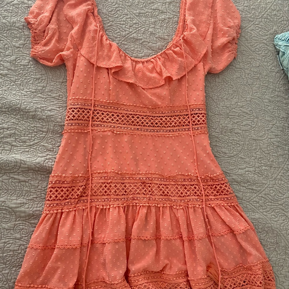 TheCousinCouture Coral Ruffle Dress